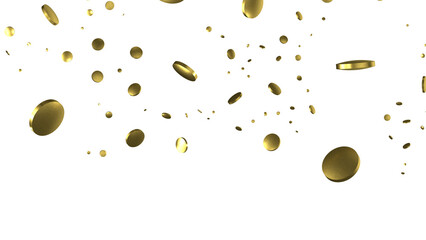 Glittering confetti on a transparent background. Holiday, birthday and Christmas decoration