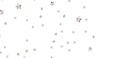 Silver stars border 3d - png transparent