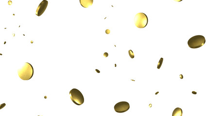 Glittering golden confetti png. Glittering golden confetti falls from above on transparent background. Celebrate festivals.