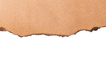 Burn brown paper half isolated on white background with clipping path