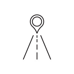 Road vector icon. Highway flat sign design. Asphalt road symbol pictogram. UX UI icon