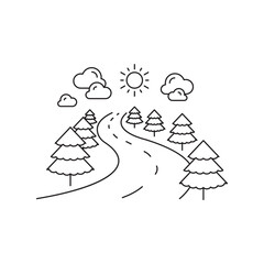 Road vector icon. Highway flat sign design. Asphalt road symbol pictogram. UX UI icon