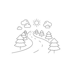 Road vector icon. Highway flat sign design. Asphalt road symbol pictogram. UX UI icon