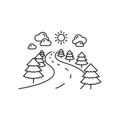 Road vector icon. Highway flat sign design. Asphalt road symbol pictogram. UX UI icon