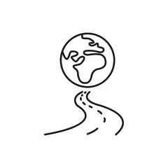 Road vector icon. Highway flat sign design. Asphalt road symbol pictogram. UX UI icon