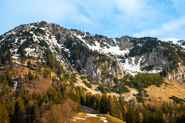 Landscape of the Hochschwab Mountains in the Northern Limestone Alps of Austria.