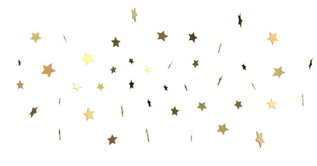 XMAS Stars - Banner with golden decoration. Festive border with falling glitter dust and stars.