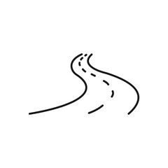 Road vector icon. Highway flat sign design. Asphalt road symbol pictogram. UX UI icon