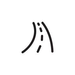 Road vector icon. Highway flat sign design. Asphalt road symbol pictogram. UX UI icon