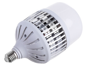 huge white light bulb isolated on white background
