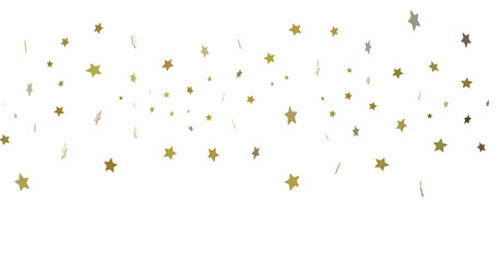 Stars - Holiday golden decoration, glitter frame isolated - - PNG transparent