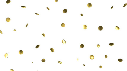 Glittering confetti on a transparent background. Holiday, birthday and Christmas decoration