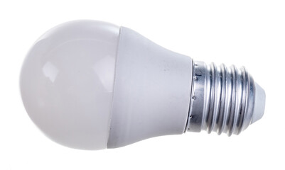 huge white light bulb isolated on white background