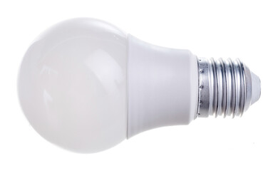 huge white light bulb isolated on white background