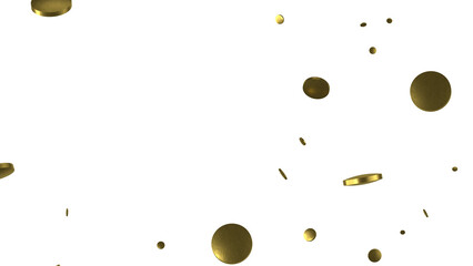Glittering golden confetti png. Glittering golden confetti falls from above on transparent background. Celebrate festivals.