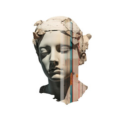 Modern minimalist statue of a Greek head on an isolated background. Generative AI