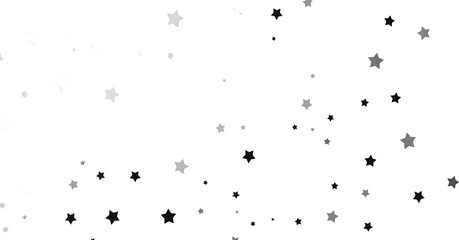 Silver star of confetti. Falling stars on a white - png transparent