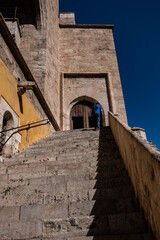 Fototapeta premium Quart Towers (Torres de Quart) were a part of this old Christian city wall build in the 14th century, towers are from the 15th century. VALENCIA, SPAIN. 