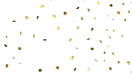 Glittering confetti on a transparent background. Holiday, birthday and Christmas decoration