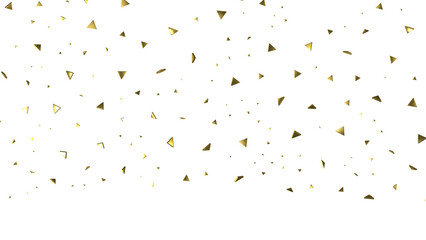 Golden serpentine confetti on transparent background. luxury isolated