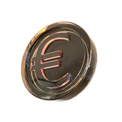 3d illustration euro coin icon money 3d render