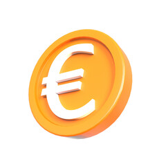3d illustration euro coin icon money 3d render