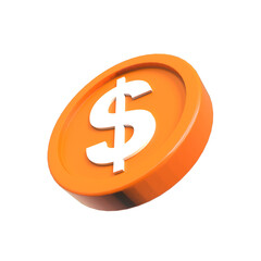 3d illustration USA dollar coin icon money 3d render