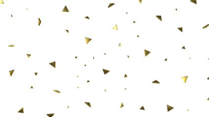 Gold confetti background, isolated on transparent background