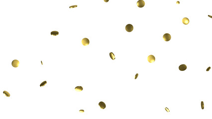 Glittering confetti on a transparent background. Holiday, birthday and Christmas decoration
