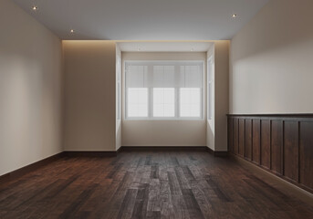 Empty modern  apartment interior 3d render