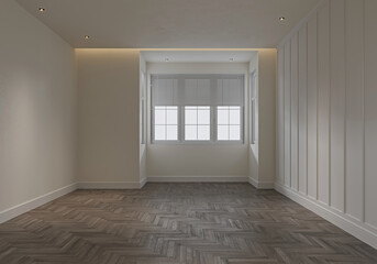 Empty modern  apartment interior 3d render