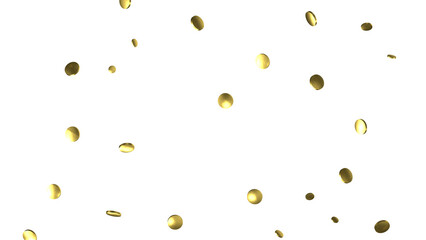 Glittering confetti on a transparent background. Holiday, birthday and Christmas decoration