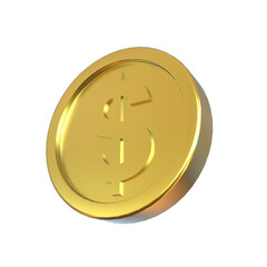 3d illustration USA dollar coin icon money 3d render