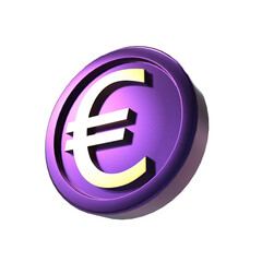 3d illustration euro coin icon money 3d render