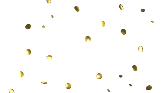 Glittering confetti on a transparent background. Holiday, birthday and Christmas decoration