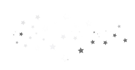 Silver star of confetti. Falling stars on a white background. Illustration of flying shiny stars. - png transparent