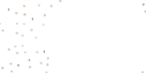 Abstract pattern of random falling silver stars on white background. - png transparent