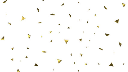 Gold confetti background, isolated on transparent background