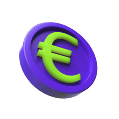 Obraz premium 3d illustration euro coin icon money 3d render