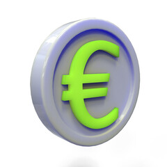 Obraz premium 3d illustration euro coin icon money 3d render