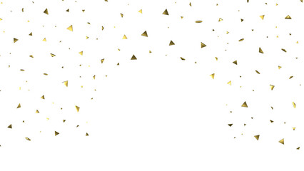 Golden serpentine confetti on transparent background. luxury isolated