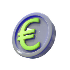 3d illustration euro coin icon money 3d render