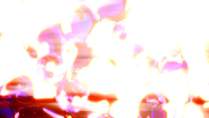 pink translucent diamond bulbs shining with horizontal flares - abstract 3D illustration