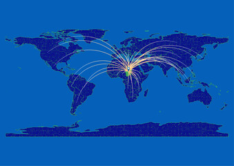 Vector Chad map, map of Chad for  emphasizing export, technology, trade and innovation. Enhance presentations and marketing materials. Ideal for businesses, entrepreneurs.