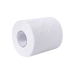Tissue paper roll on white background.