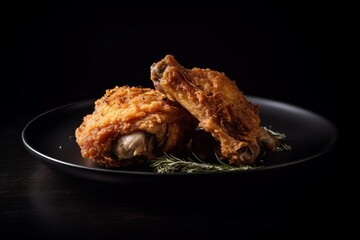 fried chicken with crispy skin and juicy meat on a plate