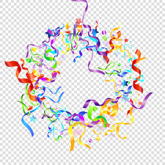 ribbon serpentine tinsel red spiral color curly