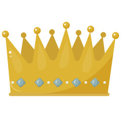 Obraz premium vector pretty cartoon gold crown isolated on white background