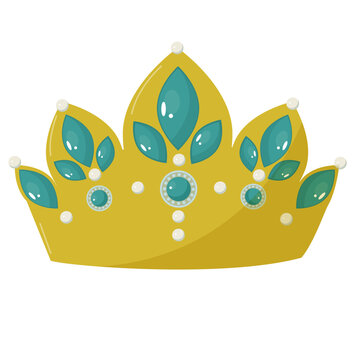 vector elegant crown isolated on the white background with pretty decor