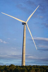 wind energy, renewable energies ecology a windmill in the countryside at dusk